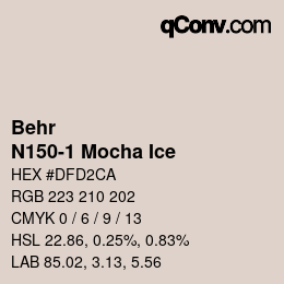Color code: Behr - N150-1 Mocha Ice | qconv.com
