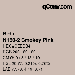 Código de color: Behr - N150-2 Smokey Pink | qconv.com