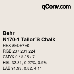 Código de color: Behr - N170-1 Tailor´S Chalk | qconv.com