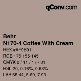 Color code: Behr - N170-4 Coffee With Cream | qconv.com