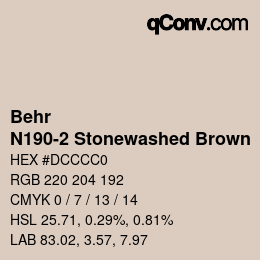 Color code: Behr - N190-2 Stonewashed Brown | qconv.com