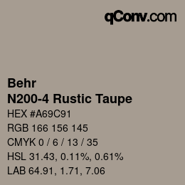 Color code: Behr - N200-4 Rustic Taupe | qconv.com