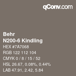 Farbcode: Behr - N200-6 Kindling | qconv.com
