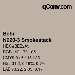 Código de color: Behr - N220-3 Smokestack | qconv.com
