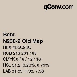 Code couleur: Behr - N230-2 Old Map | qconv.com