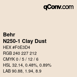 Color code: Behr - N250-1 Clay Dust | qconv.com