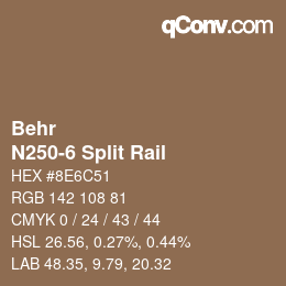 カラーコード: Behr - N250-6 Split Rail | qconv.com