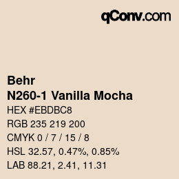 Color code: Behr - N260-1 Vanilla Mocha | qconv.com
