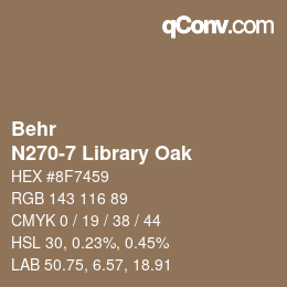 Color code: Behr - N270-7 Library Oak | qconv.com