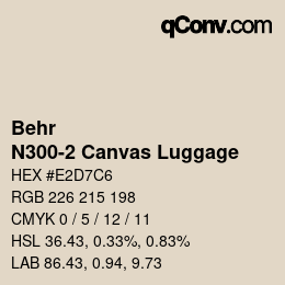 カラーコード: Behr - N300-2 Canvas Luggage | qconv.com