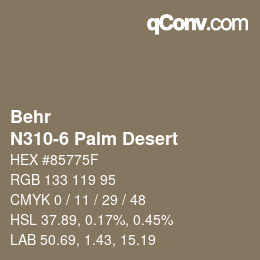 カラーコード: Behr - N310-6 Palm Desert | qconv.com