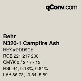 Color code: Behr - N320-1 Campfire Ash | qconv.com