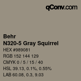 Color code: Behr - N320-5 Gray Squirrel | qconv.com