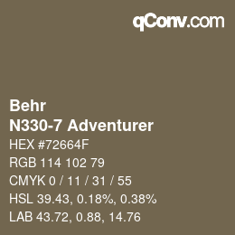 カラーコード: Behr - N330-7 Adventurer | qconv.com