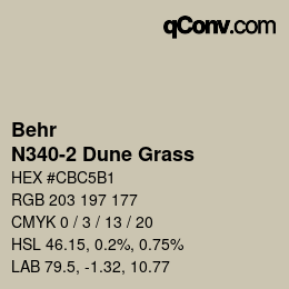 Color code: Behr - N340-2 Dune Grass | qconv.com