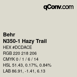 Color code: Behr - N350-1 Hazy Trail | qconv.com