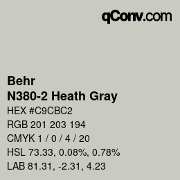 カラーコード: Behr - N380-2 Heath Gray | qconv.com