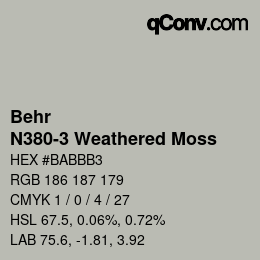 カラーコード: Behr - N380-3 Weathered Moss | qconv.com