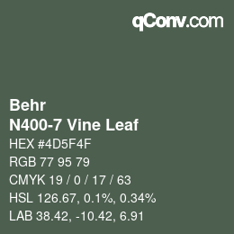 カラーコード: Behr - N400-7 Vine Leaf | qconv.com