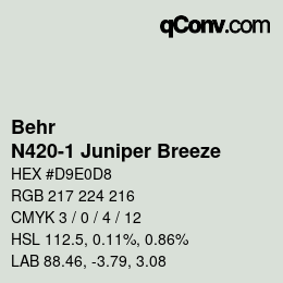 カラーコード: Behr - N420-1 Juniper Breeze | qconv.com