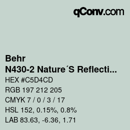 Color code: Behr - N430-2 Nature´S Reflection | qconv.com