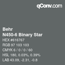 Color code: Behr - N450-6 Binary Star | qconv.com