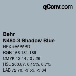 カラーコード: Behr - N480-3 Shadow Blue | qconv.com