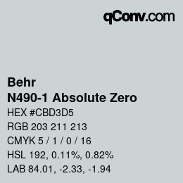Color code: Behr - N490-1 Absolute Zero | qconv.com