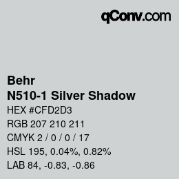 カラーコード: Behr - N510-1 Silver Shadow | qconv.com