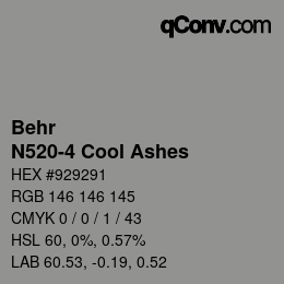 カラーコード: Behr - N520-4 Cool Ashes | qconv.com