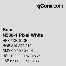 カラーコード: Behr - N530-1 Pixel White | qconv.com