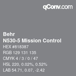 カラーコード: Behr - N530-5 Mission Control | qconv.com