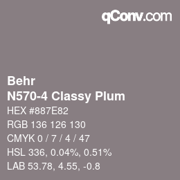 カラーコード: Behr - N570-4 Classy Plum | qconv.com