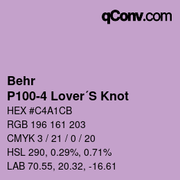 Farbcode: Behr - P100-4 Lover´S Knot | qconv.com