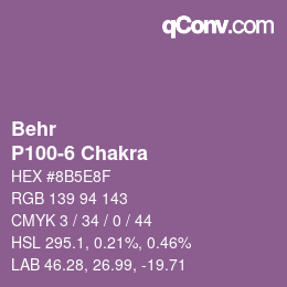 Color code: Behr - P100-6 Chakra | qconv.com