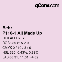 Farbcode: Behr - P110-1 All Made Up | qconv.com