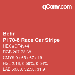 カラーコード: Behr - P170-6 Race Car Stripe | qconv.com