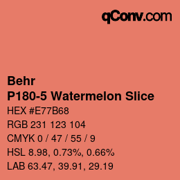 カラーコード: Behr - P180-5 Watermelon Slice | qconv.com