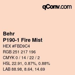 カラーコード: Behr - P190-1 Fire Mist | qconv.com