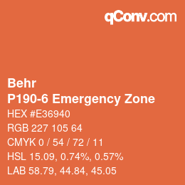 Color code: Behr - P190-6 Emergency Zone | qconv.com