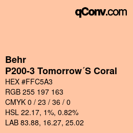 カラーコード: Behr - P200-3 Tomorrow´S Coral | qconv.com