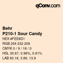 Color code: Behr - P210-1 Sour Candy | qconv.com