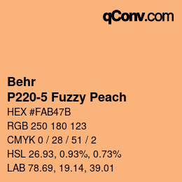Color code: Behr - P220-5 Fuzzy Peach | qconv.com