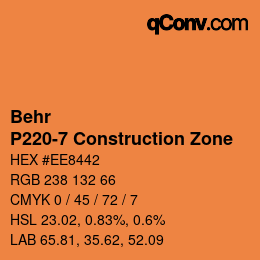 カラーコード: Behr - P220-7 Construction Zone | qconv.com
