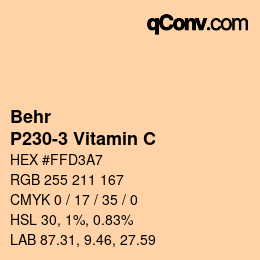 カラーコード: Behr - P230-3 Vitamin C | qconv.com