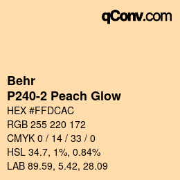 カラーコード: Behr - P240-2 Peach Glow | qconv.com