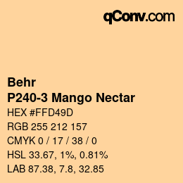 カラーコード: Behr - P240-3 Mango Nectar | qconv.com