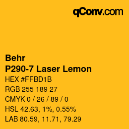 カラーコード: Behr - P290-7 Laser Lemon | qconv.com