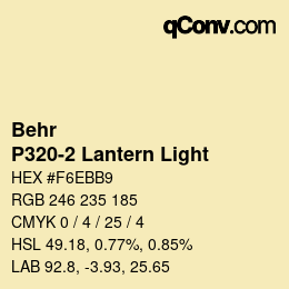 Code couleur: Behr - P320-2 Lantern Light | qconv.com