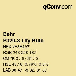 Color code: Behr - P320-3 Lily Bulb | qconv.com